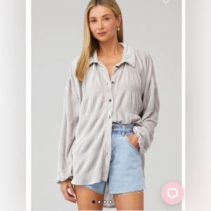 Free People My Best shirred velvet top in size S